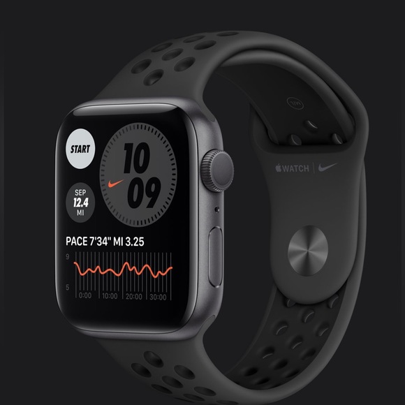 Apple Watch Nike Series 6 GPS+ Cellular, 44mm Space Gray Aluminum Black Nike. - Picture 3 of 5